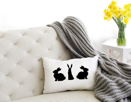 Easter Bunny Lumbar Pillow, Spring Rabbit Decor, Easter Decorations, Farmhouse Pillow, Easter Day Gift, Holiday Pillow, Holiday Decor, Gift - Arria Home