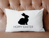 Hoppy Easter Bunny Pillow, Happy Easter Decor, Easter Day Gift, Kids Easter Pillow, Farmhouse Pilow, Easter Lumbar Pillow, Easter Gift Idea.