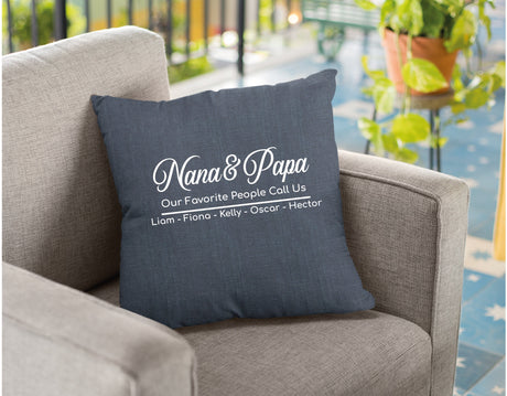 Grandpa Grandma Gift, Personalized Pillow, Family Custom Cushion, Gift for Grandma, Pillow with Name, Granny Pillow, Birthday Gift, Decor - Arria Home