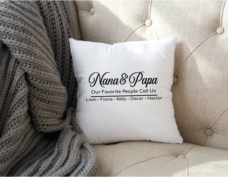 Grandpa Grandma Gift, Personalized Pillow, Family Custom Cushion, Gift for Grandma, Pillow with Name, Granny Pillow, Birthday Gift, Decor - Arria Home