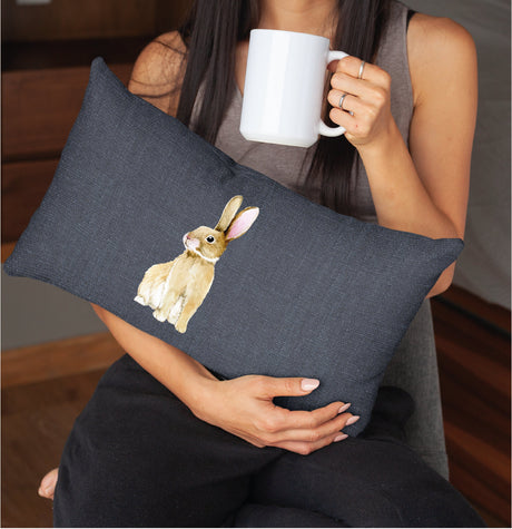 Easter Bunny Gift, Easter Decor, Spring Pillow, Spring Decor, Easter Rabbit Pillow, Bunny Lumbar Pillow, Easter Throw Pillow, Easter Gift - Arria Home