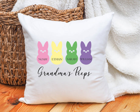 Easter Grandma Peeps Personalized Pillow, Easter Gift, Custom Easter Decoration, Spring Personalized Pillow, Granma Gift, Easter Day Gift - Arria Home