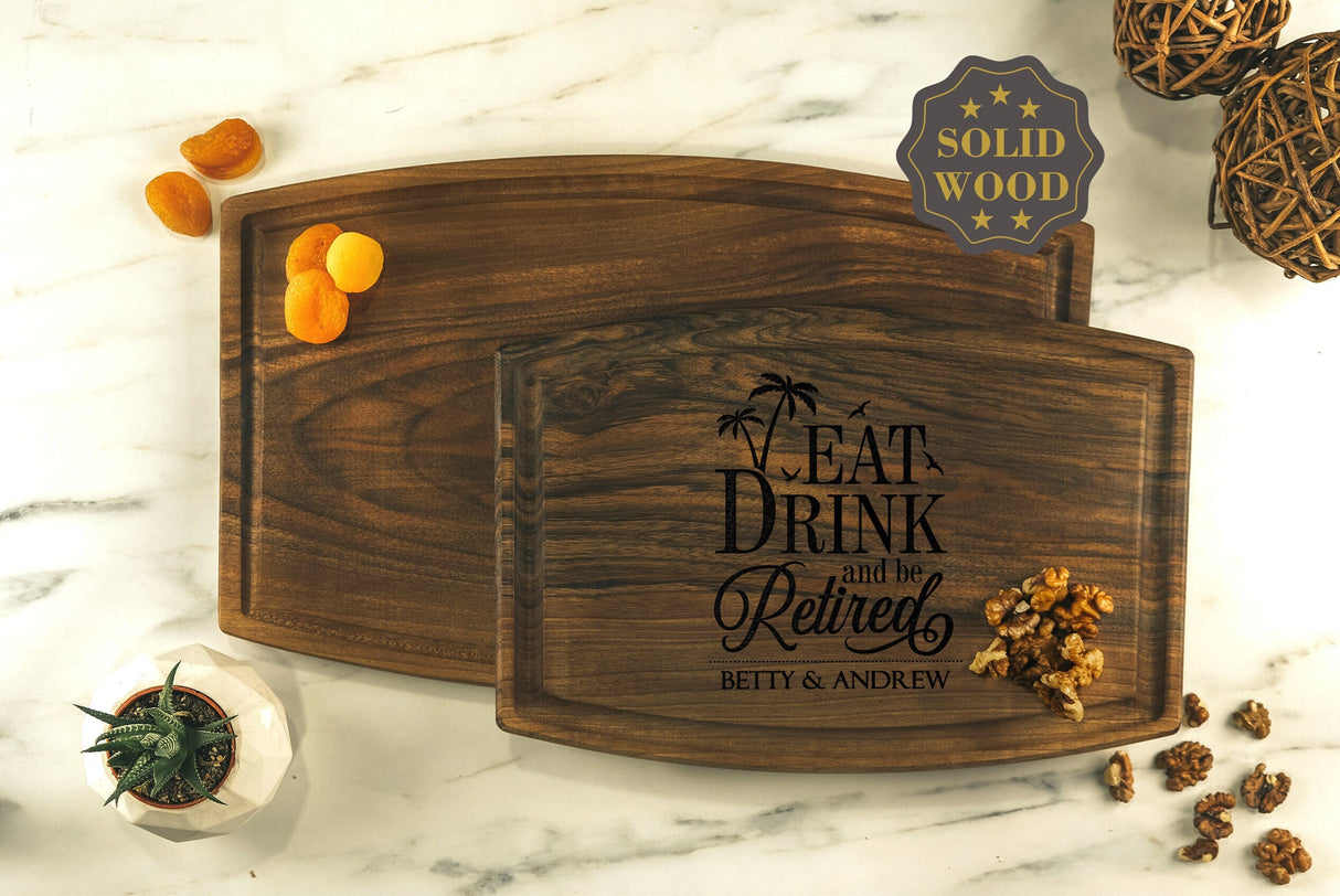 Custom Retirement Cutting Board, Engraved Cheese Board, Personalized Charcuterie Board Gift, Gift for Retirement, Personalized Gift - Arria Home