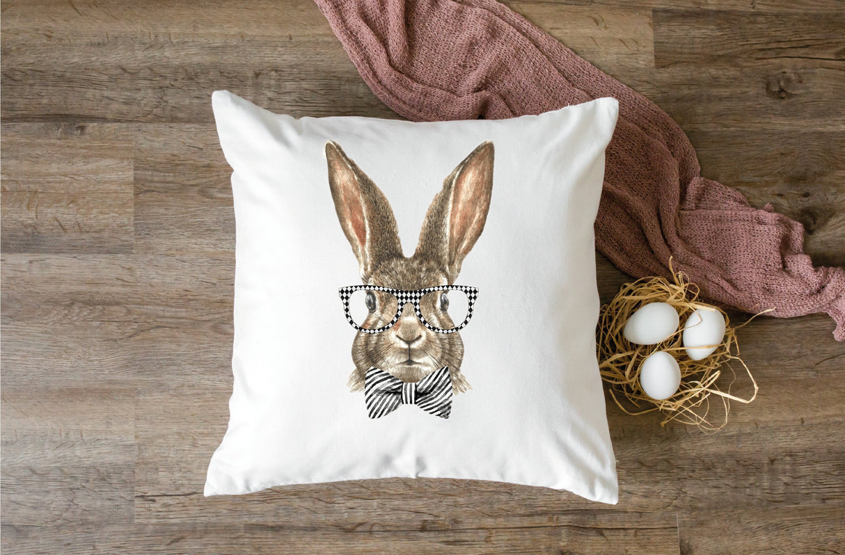 Easter Bunny Pillow, Spring Watercolor Rabbit Pillow, Easter Day Decor, Spring Decor, Farmhouse Decor, Easter Day Gift Idea, Decorative - Arria Home