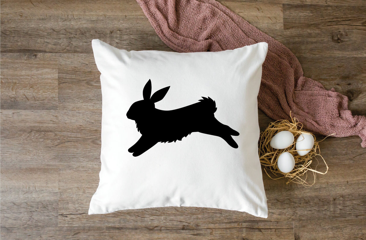 Easter Bunny Monogrammed Pillow, Spring Decor, Easter Decor, Easter Gift Idea, Spring Pillow, Spring Rabbit Gift, Farmhouse Decor, Custom - Arria Home