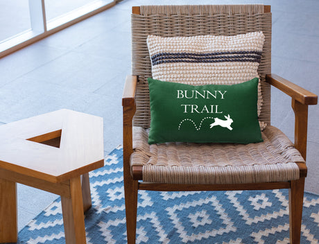 Bunny Trail Farmhouse Pillow, Easter Decoration, Easter Day Gift, Spring Pillow, Spring Decor, Bunny Pillow, Bunny Easter Pillow, Gift - Arria Home