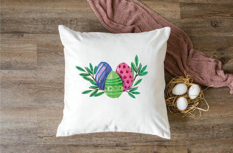 Easter Egg Watercolor Pillow, Easter Decor, Easter Egg Decorations, Eggs Pillow, Eggs Decor, Holiday Pillow, Holiday Decor, Easter Day Gift - Arria Home