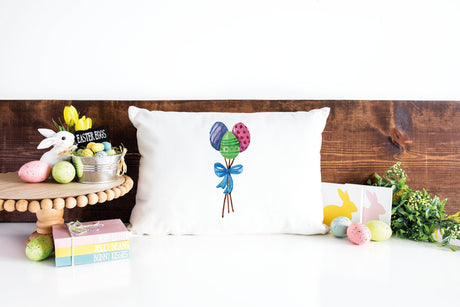 Easter Eggs Pillow, Easter Decor, Easter Decorations, Easter Lumbar Pillow, Easter Throw Pillow, Easter Day Gift, Personalized Pillow - Arria Home