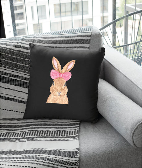 Easter Watercolor Pink Bunny Pillow, Easter Decor, Bunny Pillow, Bunny Decor, Easter Lumbar Pillow, Easter Throw Pillow, Easter Day Gift - Arria Home