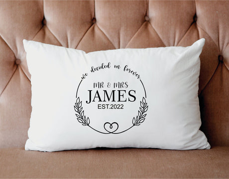 Personalized Wedding Gift, Couple Pillow, Custom Pillow, Pillow for Couple, Mr Mrs Pillow with Date, Last Name Pillow, Wedding Decor, Gift - Arria Home