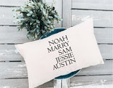 Personalized Family Name Lumbar Pillow Cover, Custom with Names Housewarming Gift, New Home Gift, Decorative Pillow, Personalized Gift - Arria Home