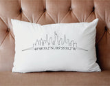 Custom City Skyline Cushion, Housewarming Gift, Personalized City Skyline Pillow, New Home Gift, Home Living, Decorative Pillow, Personalize - Arria Home