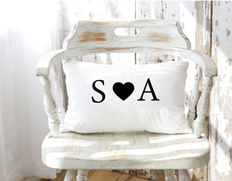 Custom Initial Couple Name Pillow, Letter Heart Pillow, Wedding Favor, Engagement Gift, Wedding Gift, Gift for Her, Couple Name Pillow, Gift - Arria Home