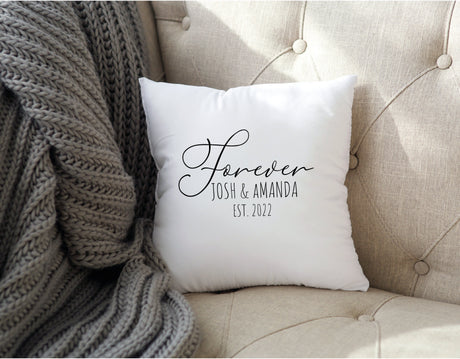 Forever Pillow, Anniversary Gift, Anniversary Pillow, Couple Anniversary Name Pillow, First Anniversary Gift, Couple Name Pillow, Decorative - Arria Home