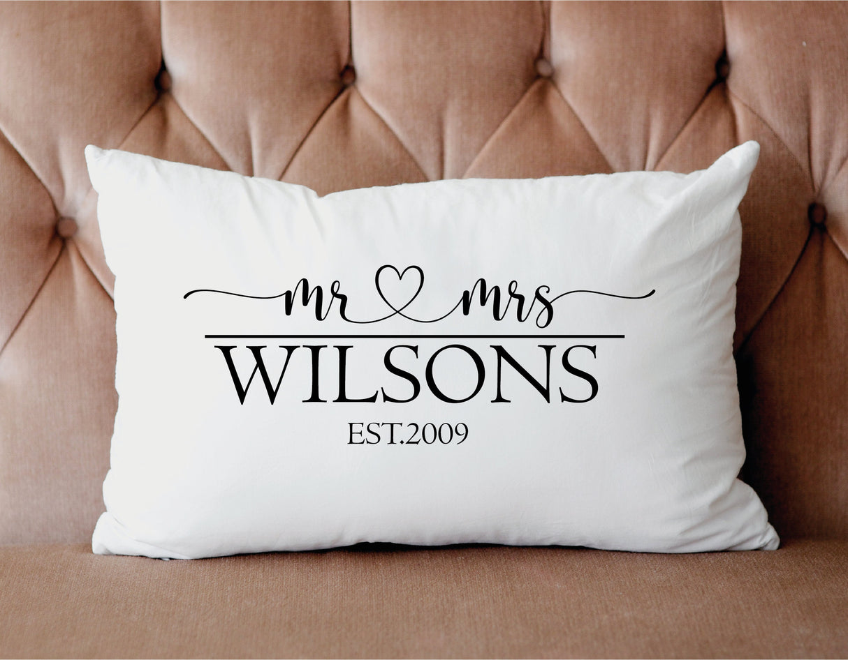 Personalized Engagemnet Pillow, Engagement Gift, Wedding Gift, Mr Mrs Pillow, Custom Engagement Pillow, Custom Couple Gift, Couple Name Gift - Arria Home