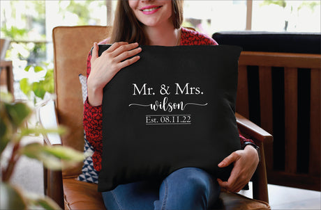 Mr Mrs Pillow, Wedding Favor, Wedding Gift, Personalized Pillow, Custom Couple Pillow, Gift for Couple, Wedding Decor, Personalized Gift - Arria Home