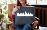 City Skyline Pillow, Moving Away Gift, New City Pillow, College Gift, Moving House Gift, Housewarming Gift, New Home Pillow, Personalized - Arria Home