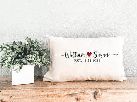 Couple Name Pillow, Personalize Pillow, Custom Pillow Cover, Couple Gift, Valentine Pillow, Gift for Her, Gift For Him, Couple Present Decor - Arria Home