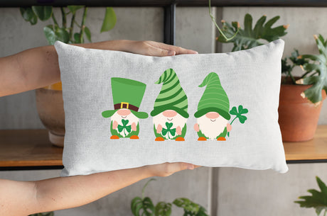 Gnome St Patricks Day Pillow, Irish Decor Gnome Pillow, St Pattys Decor, Spring Gnome Pillow, Gnome Decor, Custom Pillow, Personalized Gift - Arria Home