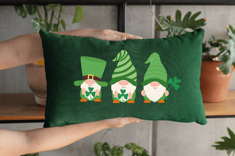 Gnome St Patricks Day Pillow, Irish Decor Gnome Pillow, St Pattys Decor, Spring Gnome Pillow, Gnome Decor, Custom Pillow, Personalized Gift - Arria Home