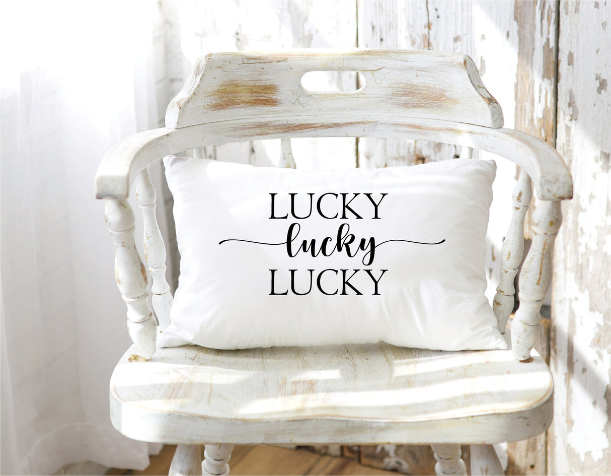 Lucky Pillow, Lucky Personalized Pillow, Custom Lucky Pillow, Spring Lucky Decor, Spring Pillow, Spring Decor, Personalized Gift, Decorative - Arria Home