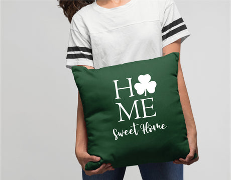 Home Clover Pillow, St Patricks Housewarming Gift, Spring Sweet Home Pillow, St Patricks Day Home Decor Pillow, Irish Home Decorative Gift - Arria Home