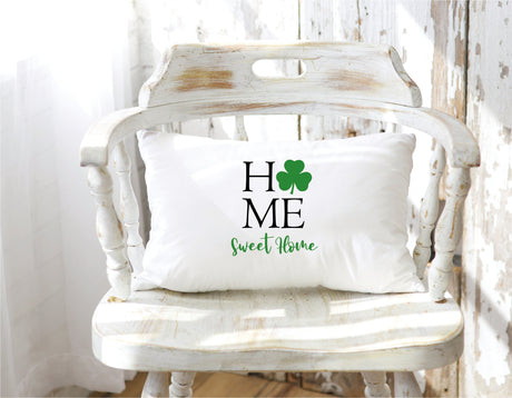 Home Clover Pillow, St Patricks Housewarming Gift, Spring Sweet Home Pillow, St Patricks Day Home Decor Pillow, Irish Home Decorative Gift - Arria Home