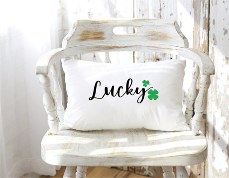 Lucky St Patrick's Day March 17 Clover Pillow, St Patrick Day Gift, Spring Decor, Irish Shamrock Pillow Cover, St Patricks Day Decoration - Arria Home