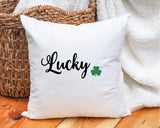 Lucky Irish Pillow, St Patrick's Lucky Decor, Irish Pillow, Irish Gift, Lucky Monogram Pillow, Spring Pillow, Spring Decor, Decorative - Arria Home