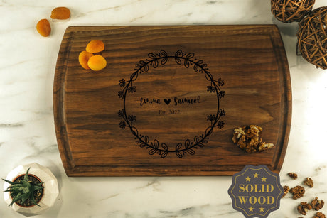 Custom Wedding Wooden Board, Engraved Charcuterie Board, Personalized Cutting Board, Wood Cutting Board, Wedding Gift, Anniversary Gift - Arria Home