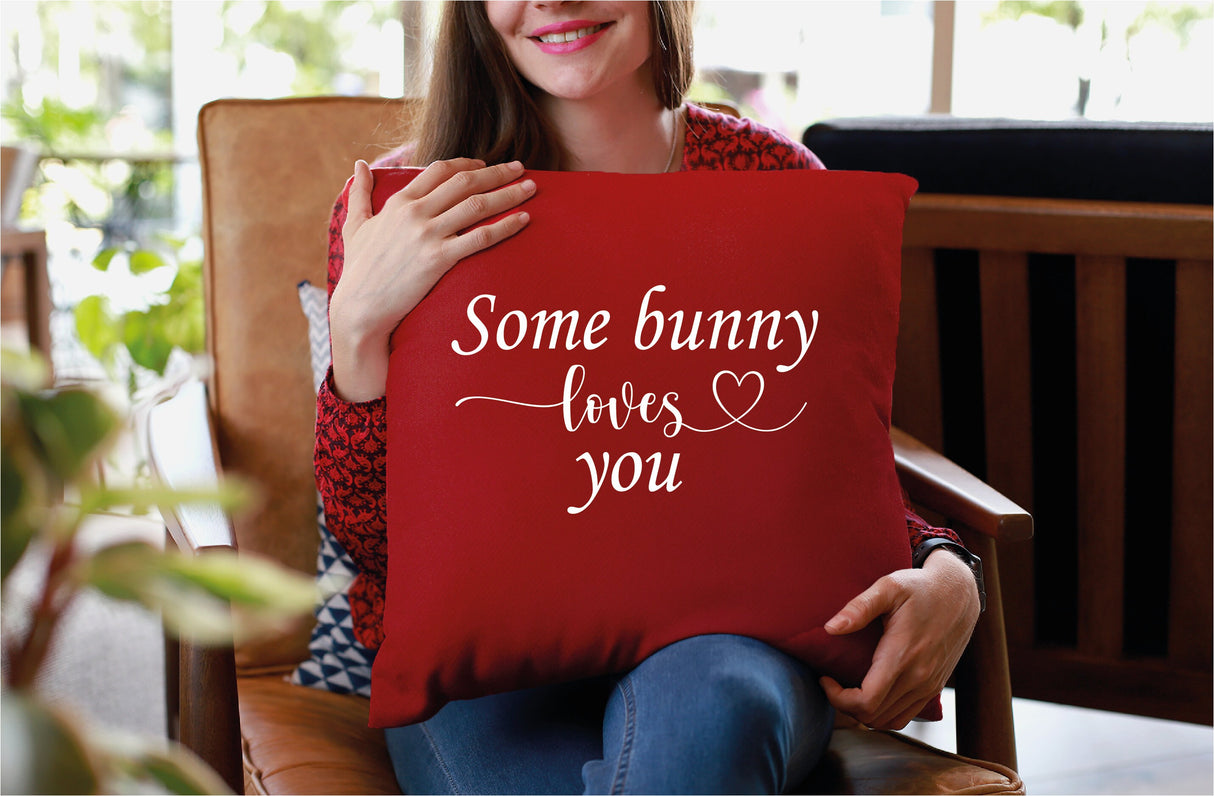 Funny Easter Pillow, Easter Gift, Funny Gift, Funny Spring Pillow, Spring Time Pillow Cover, Bunny Pillow, Some Bunny Love You Pillow Gift - Arria Home