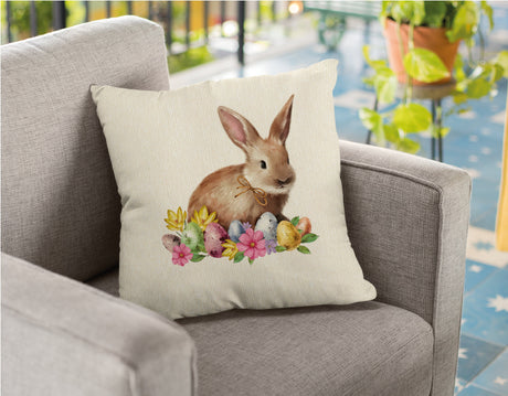 Easter Bunny Egg Pillow, Easter Decor, Bunny Decor, Spring Rabbit Pillow, Easter Gift, Farmhouse Decor, Easter Outdoor Pillow, Spring Decor - Arria Home