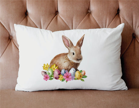 Easter Bunny Egg Pillow, Easter Decor, Bunny Decor, Spring Rabbit Pillow, Easter Gift, Farmhouse Decor, Easter Outdoor Pillow, Spring Decor - Arria Home