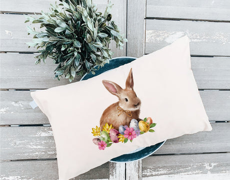 Easter Bunny Egg Pillow, Easter Decor, Bunny Decor, Spring Rabbit Pillow, Easter Gift, Farmhouse Decor, Easter Outdoor Pillow, Spring Decor - Arria Home