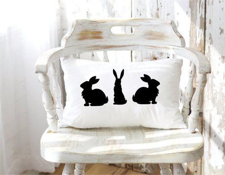 Easter Bunny Lumbar Pillow, Spring Rabbit Decor, Easter Decorations, Farmhouse Pillow, Easter Day Gift, Holiday Pillow, Holiday Decor, Gift - Arria Home