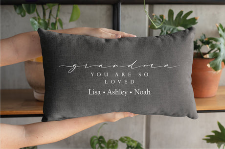 Personalized Grandma Pillow, Custom Pillow, Grandkids Names Pillow, Gift for Grandma, Personalized Grandma Gift, Mothers Day Gift Idea - Arria Home