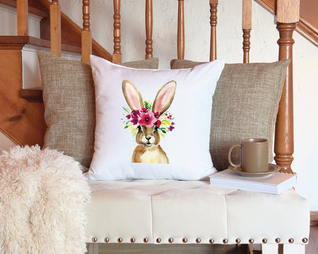 Watercolor Easter Bunny Pillow, Easter Decor, Bunny Decor, Spring Decor, Easter Lumbar Pillow, Spring Throw Pillow, Farmhouse Decor, Gift - Arria Home