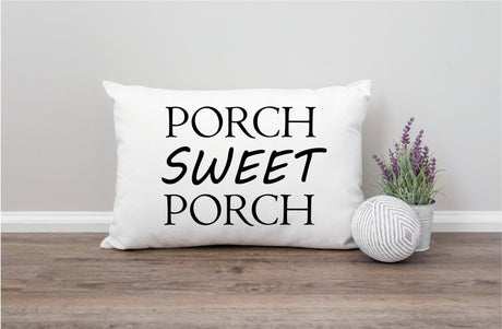 Porch Sweet Porch Pillow, Porch Life Decor, Garden Decor, Personalized Pillow, Porch Lumbar Pillow, Housewarming Gift, Spring Decor, Gift - Arria Home