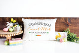 Farm Fresh Carrot Patch Easter Pillow, Farmhouse Modern Spring Decor, Easter Carrot Lumbar Pillow, Spring Throw Pillow, Carrot Parch Gift - Arria Home