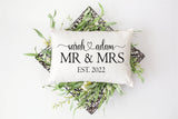 Personalize Mr and Mrs Engagement Pillow, Custom Couple Pillow, Wedding Gift, Engagement Gift, Aniversary Gift, Decorative Pillow - Arria Home