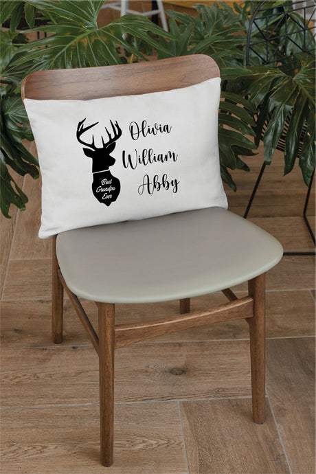 Personalized Grandma Deer Pillow, Grandma Gift, Custom Pillow, Deer Family Pillow, Farmhouse Decor, Decorative Pillow, Mothers Day Gift Idea - Arria Home