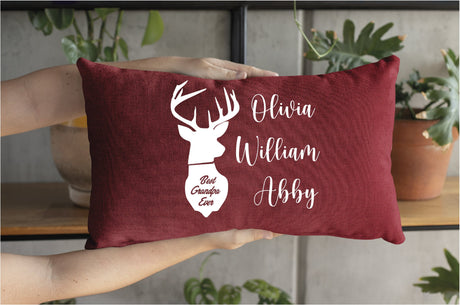 Personalized Grandma Deer Pillow, Grandma Gift, Custom Pillow, Deer Family Pillow, Farmhouse Decor, Decorative Pillow, Mothers Day Gift Idea - Arria Home