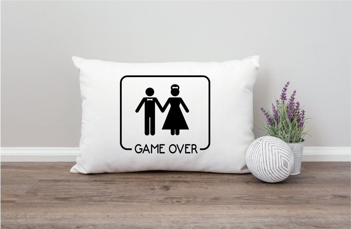 Funny Wedding Game Over Pillow, Funny Wedding Gift, Men Gift, Funny Wedding Party, Couple Gift, Engagement Funny Gift, Funny Wedding - Arria Home