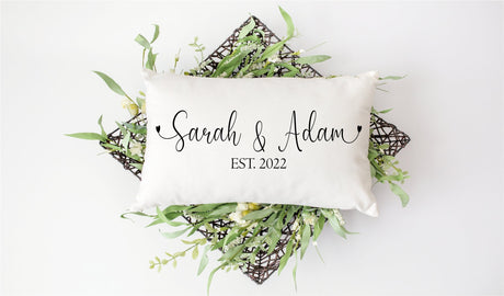 Personalized Couple Name Pillow, Personalized Name Pillow, Custom Wedding Pillow, Anniversary Gift, Gift for Couple, Engagement Gift, Decor - Arria Home