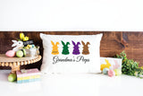 Personalized Easter Welcome Peeps Pillow, Easter Decorations, Spring Decor, Custom Easter Pillow, Personalized Spring Pillow, Easter Gift - Arria Home