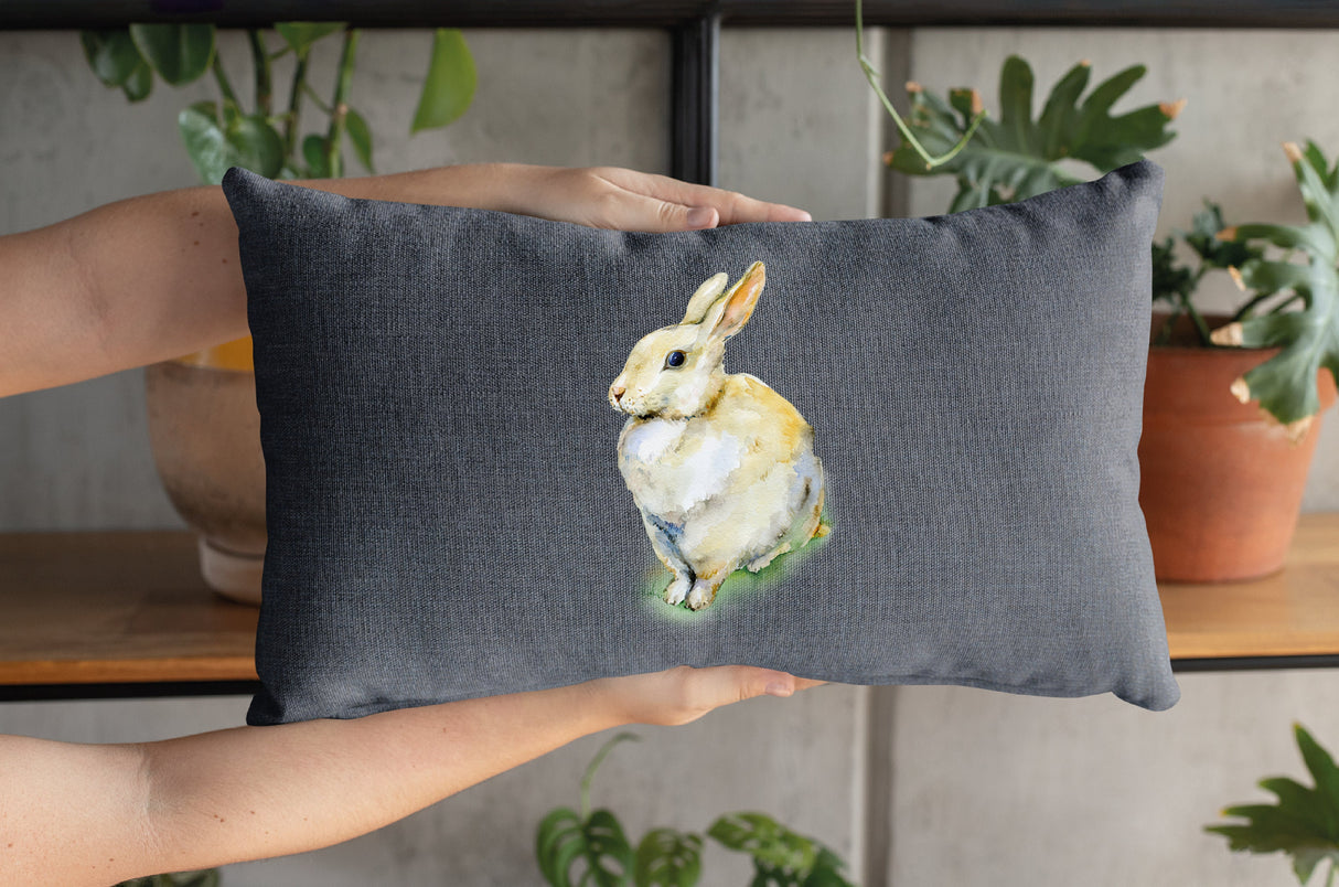 Easter Watercolor Bunny Pillow, Easter Bunny Decorations, Easter Gift, Easter Farmhouse Pillow, Easter Home Decor Holiday Decor Gift - Arria Home