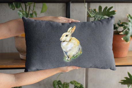 Easter Watercolor Bunny Pillow, Easter Bunny Decorations, Easter Gift, Easter Farmhouse Pillow, Easter Home Decor Holiday Decor Gift - Arria Home