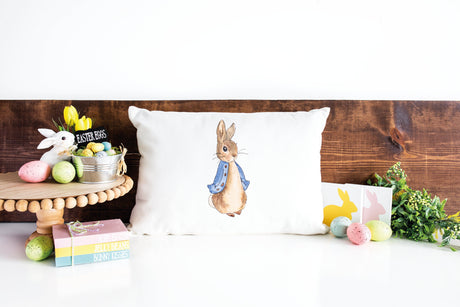 Easter Watercolor Bunny Pillow, Easter Decor, Easter Farmhouse Decorations, Easter Holiday Pillow, Holiday Decor, Easter Gift, Home Decor - Arria Home