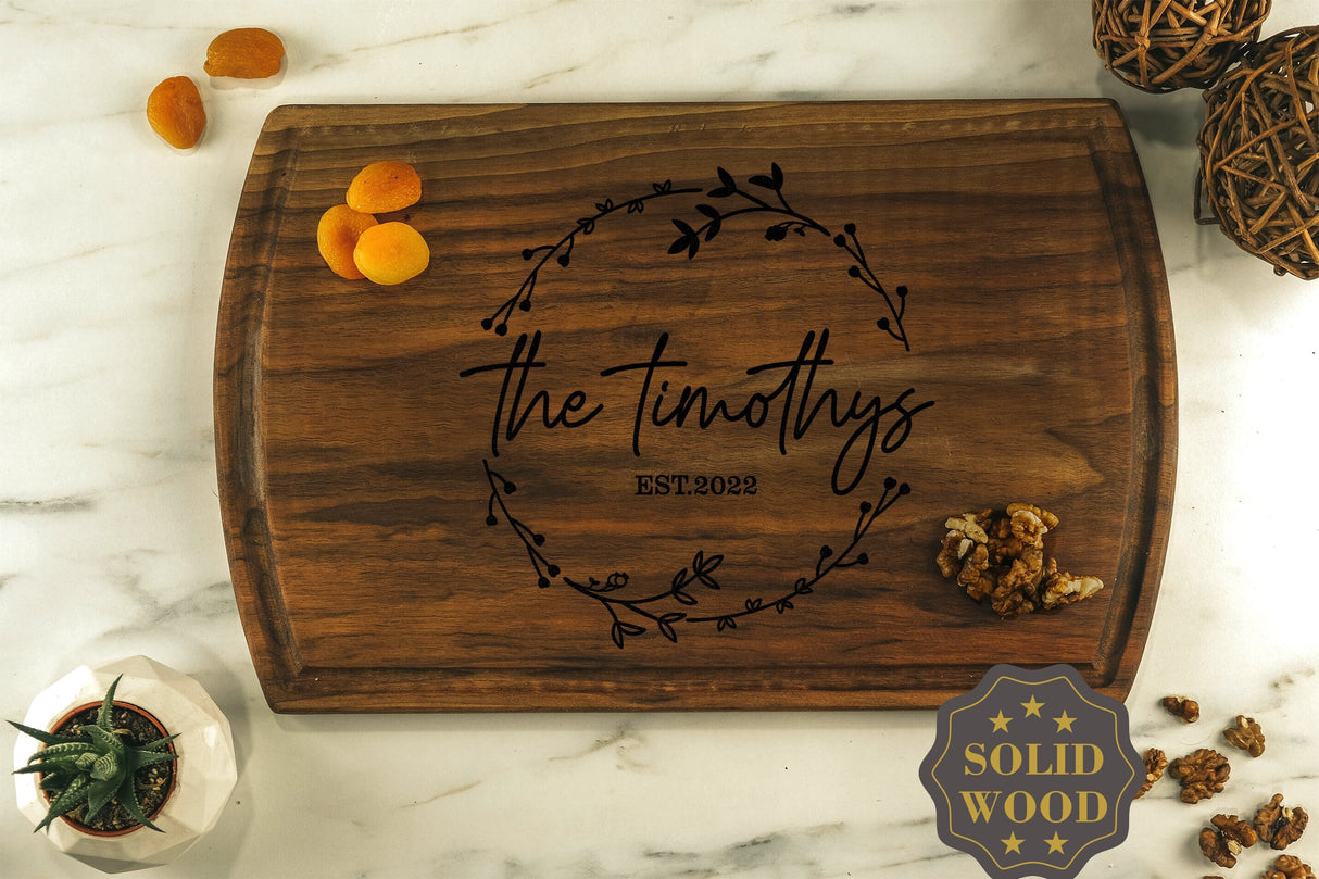 Engraved Cutting Board, 15 Style 3 Wood, Personalized Cutting Board, Custom Wedding Gift, Anniversary Gift, Engagement Gift, Housewarming - Arria Home