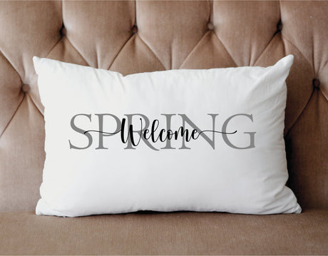 Welcome Spring Pillow, Spring Pillow, Custom Pillow Cover, Personalized Pillow, Housewarming Gift, Spring Gift, Spring Home Decor, Spring - Arria Home